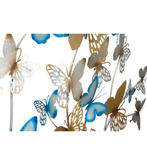 Panneau Mural Décoratif 3D Papillons Or / Céleste Cm 132X3,5X95,5- Mauro Ferretti - 