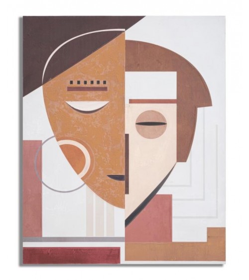 Gemalt auf Leinwand, ethnisches Gesicht, cm 80 x 3,7 x 100 – Mauro Ferretti - 
