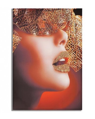 Print On Canvas Lady Face W/Leaf Cm 80X3,8X120 - Mauro Ferretti -  - 8024609357169