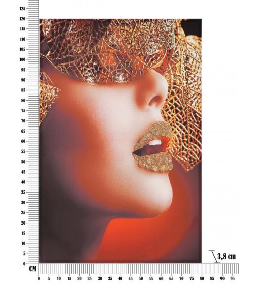 Stampa Su Tela Lady Face W/Leaf Cm 80X3,8X120- Mauro Ferretti - 