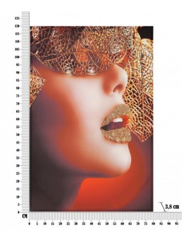 Druck auf Leinwand: Frauengesicht mit Blatt, 80 x 3,8 x 120 cm – Mauro Ferretti - 