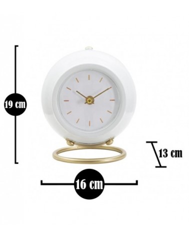 Horloge De Table Boule Blanche Cm 16X13X19- Mauro Ferretti - 