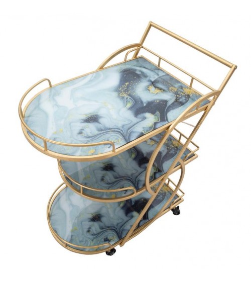 Glam Marble Glass Mix Food Cart Cm71X45.5X84.5 -  - 8024609355202