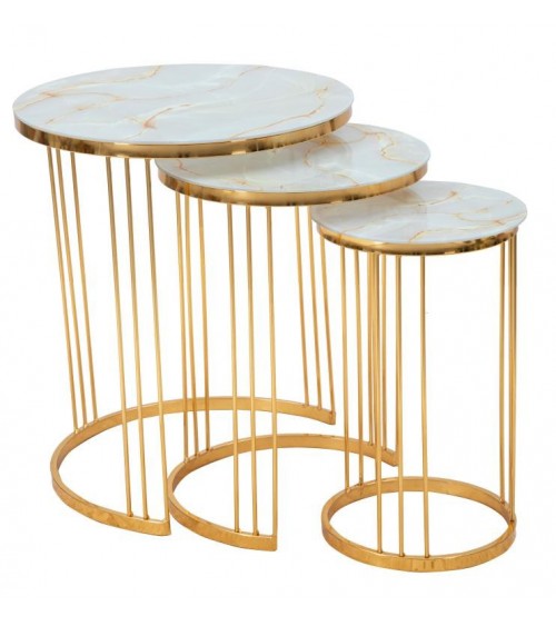 Simple Round Paris Coffee Tables 1 Set3Pcs - Mauro Ferretti -  - 8024609356223