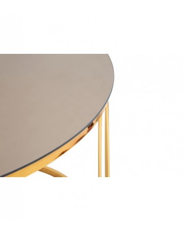 Coffee Table Simple Bronze Mirror Cm Diameter 70X. -  - 8024609356315