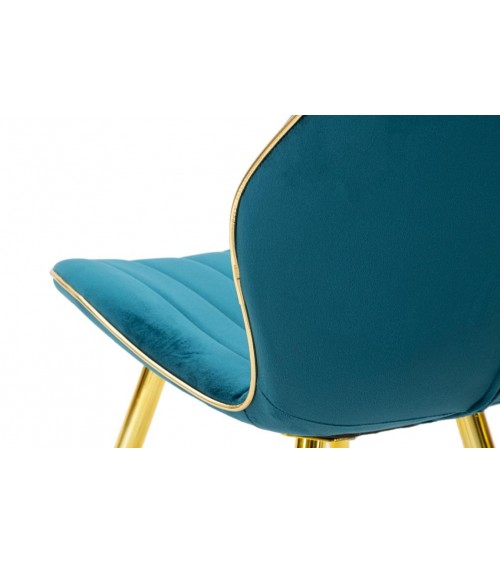 Glam Paris Space Velvet Chair Ottanio /Gold Set 2 Pcs 46X58X77 Cm - Mauro Ferretti -  - 8024609356759