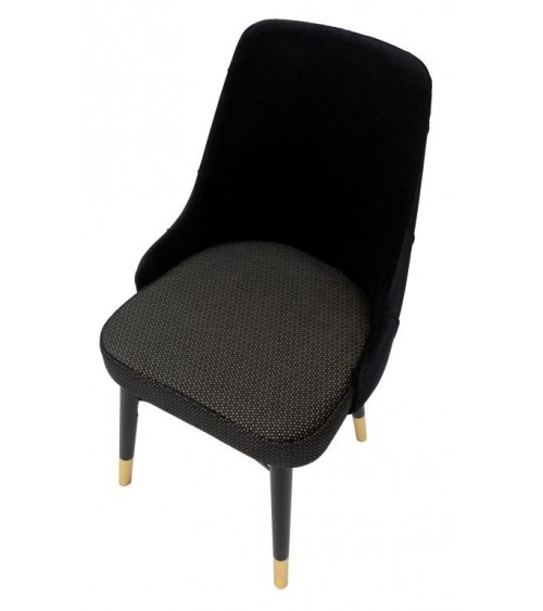 Stühle aus Samt Glam Venus Black Set 2 Pz Cm 50X54X93 - 