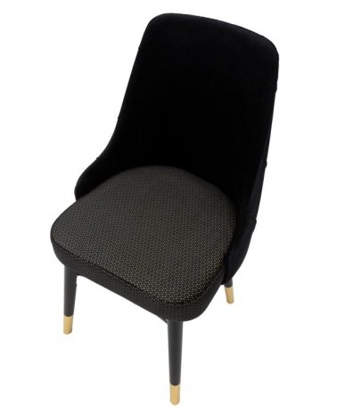 Stühle aus Samt Glam Venus Black Set 2 Pz Cm 50X54X93 - 
