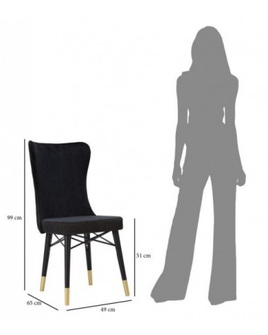 Glam Mimoza Cream Velvet Chair Set 2Pcs 40X65X99 Cm -  - 8024609357220