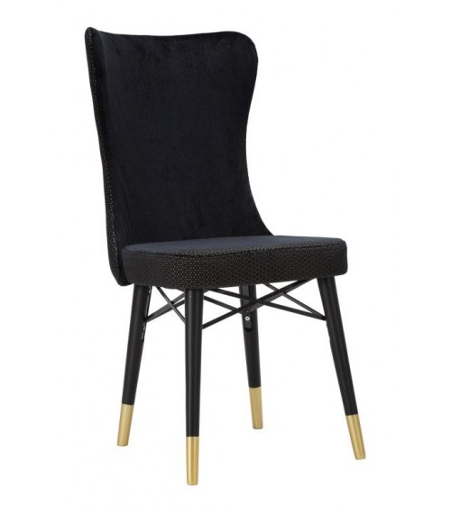 Glam Mimoza Black Velvet Chair Set 2Pcs 40X65X99 Cm -  - 8024609357213