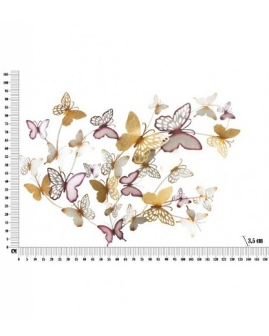 Panneau Mural Décoratif 3D Papillons Doré/Bordeaux Cm ​​132X3,5X95,5- Mauro Ferretti - 