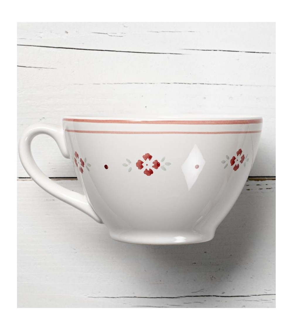 Country Chic Ceramic Milk Cups with Red Flowers -  - 