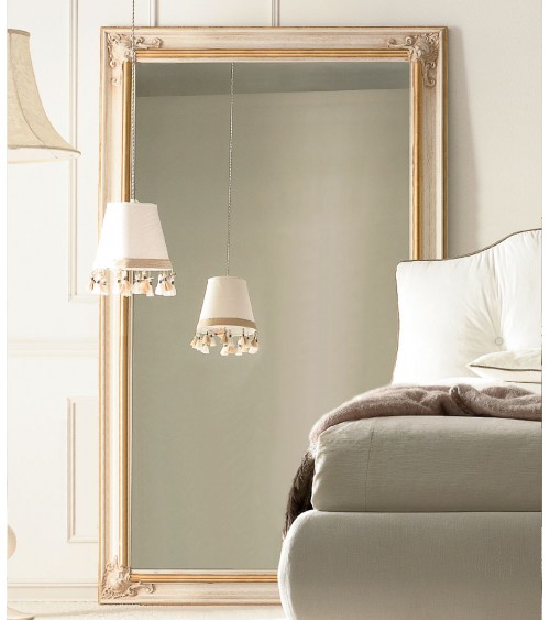 Spiegel aus Elfenbeinholz mit goldenen Details - Giusti Portos
