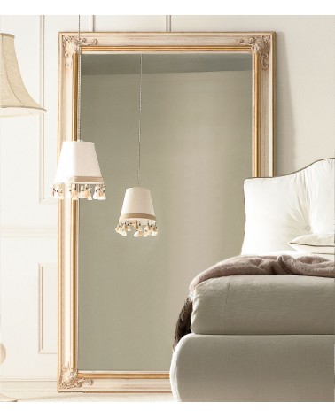 Miroir en bois ivoire avec détails dorés - Giusti Portos - 