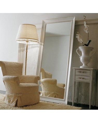 Miroir de luxe en bois ivoire effet usé - Giusti Portos - 
