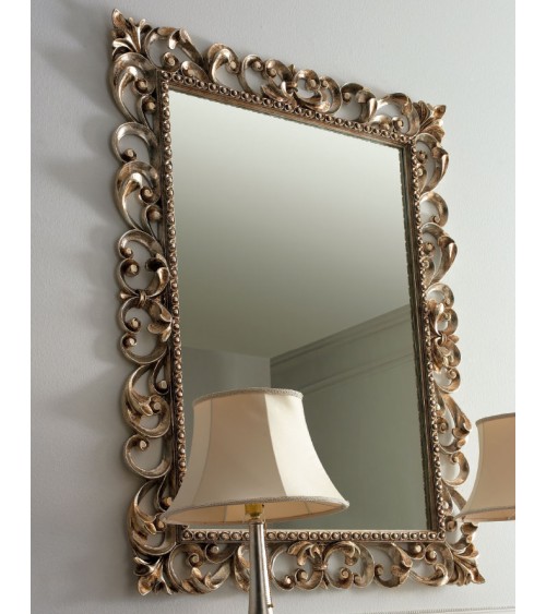 Spiegel aus Holz und roséfarbenem Blattsilber - Giusti Portos