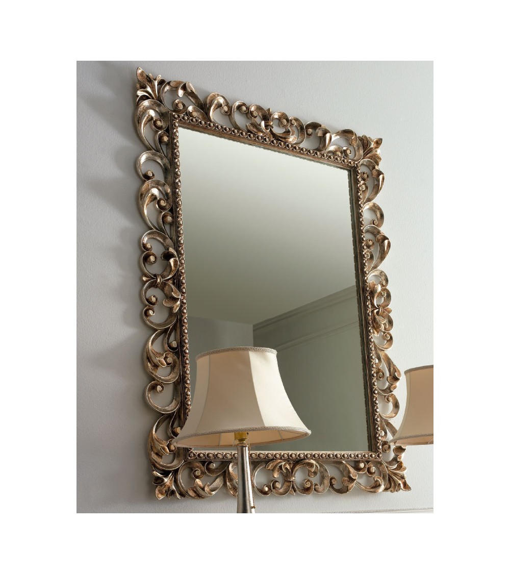 Mirror in Wood and Rose Oxide Silver Leaf - Giusti Portos -  - 