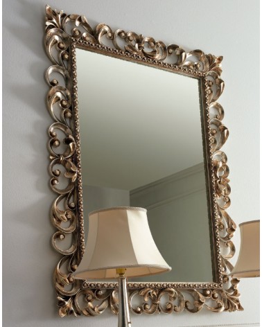 Spiegel aus Holz und roséfarbenem Blattsilber - Giusti Portos - 