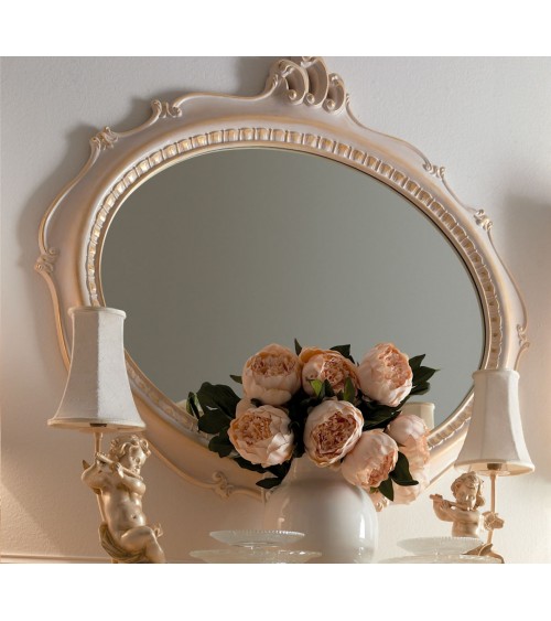 Miroir ovale en bois avec finition perlée - Giusti Portos - 