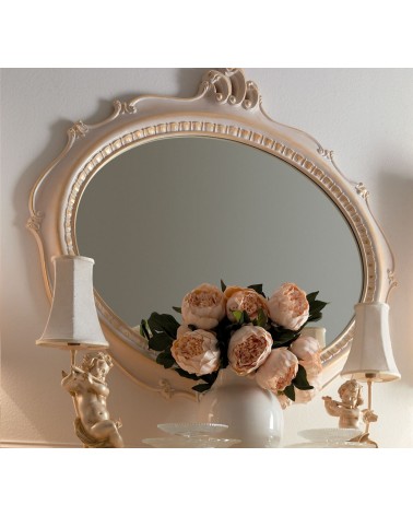 Oval Wooden Mirror with Pearl Finish - Giusti Portos -  - 