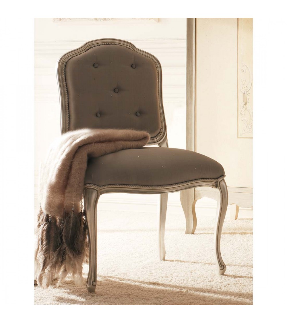 Francesina Armchair in Silver Wood and Platinum Fabric - Giusti Portos -  - 