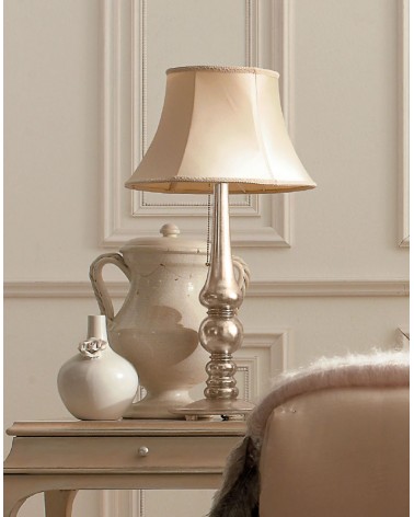 Lampenschirm aus Holz mit puderrosa Blattsilber-Finish und Lampenschirm – Giusti Portos - 