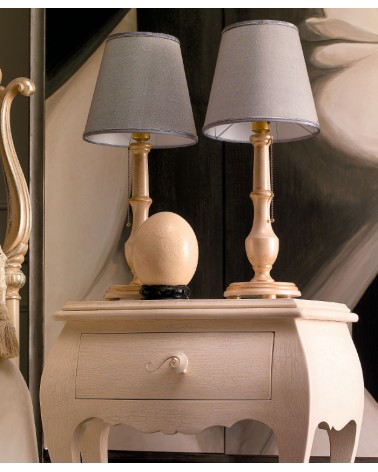 Rina Abat Jour in Pearl Wood with Fabric Lampshade - Giusti Portos -  - 