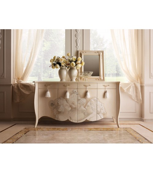 Liberty Sideboard in Ivory Wood and Three Graces Decor - Giusti Portos -  - 