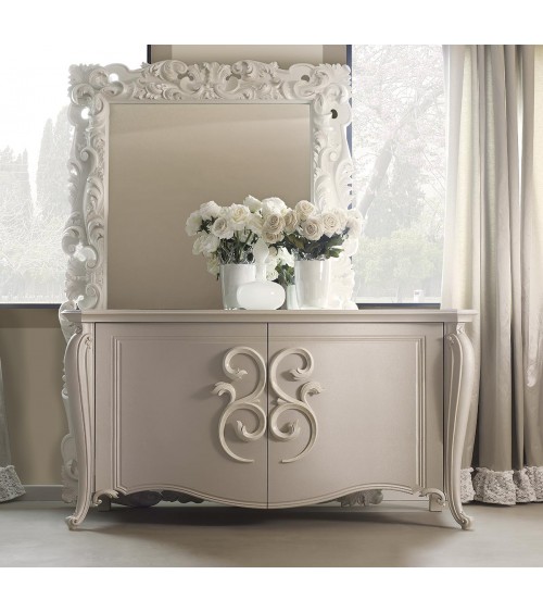 Pigalle Sideboard with Cameo Structure and Ceramic Ivory Handle - Giusti Portos