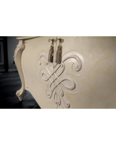 Buffet Nobelesse en bois ivoire doré et détails en céramique - Giusti Portos - 