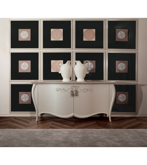 J'Adore Sideboard mit Cameo-Struktur und elfenbeinfarbenen Keramikdekorationen - Giusti Portos - 