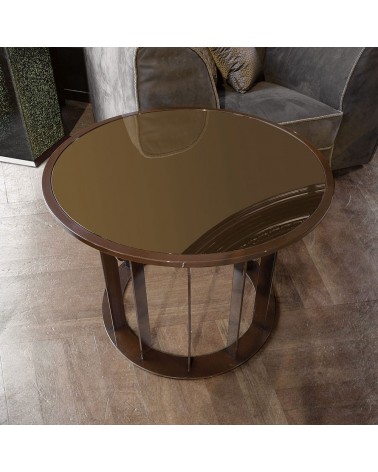 Set 2 Coffee Tables in Gold Metal and Glass Top - Giusti Portos -  - 