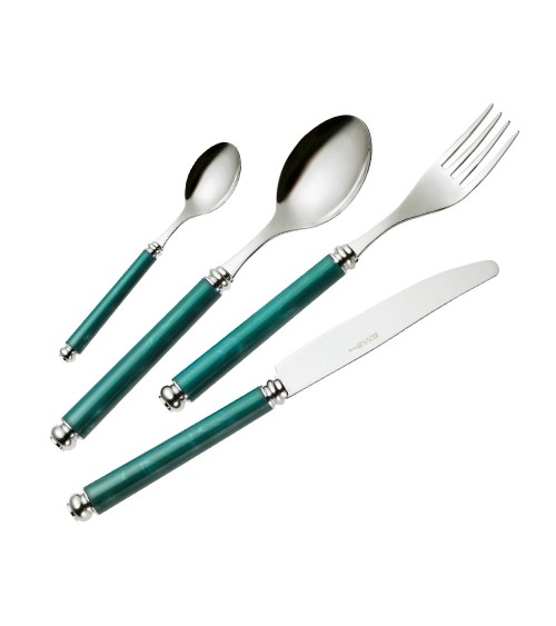 Arcadia Colored Cutlery Set 49 Pieces in Case Packaging  dark green - Eme Posaterie