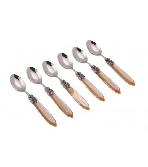 Set 6 Pieces Coffee Spoons - Laura - Rivadossi Sandro Mother of Pearl Cutlery -  - 