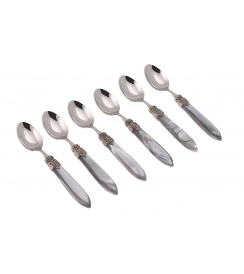 Set 6 Pieces Coffee Spoons - Laura - Rivadossi Sandro Mother of Pearl Cutlery -  - 