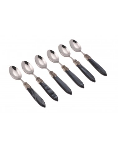 Set 6 Pezzi Cucchiaini Caffe' - Laura - Posate Madreperlate Rivadossi Sandro - 