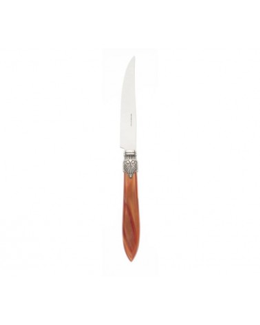 Set 6 Pz Coltello Bistecca Acciaio Inox - Laura - Manico Maderlato - Rivadossi Sandro - 