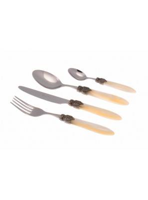 Set 4tlg Tischgedeck Farbiges Perlmuttbesteck Rivadossi - Laura - 
