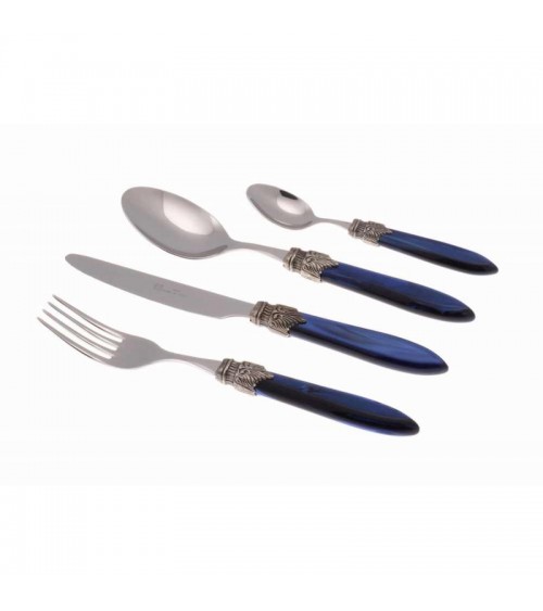 Laura Service 4pcs Colored Mother of Pearl Cutlery  - Rivadossi Sandro - blue