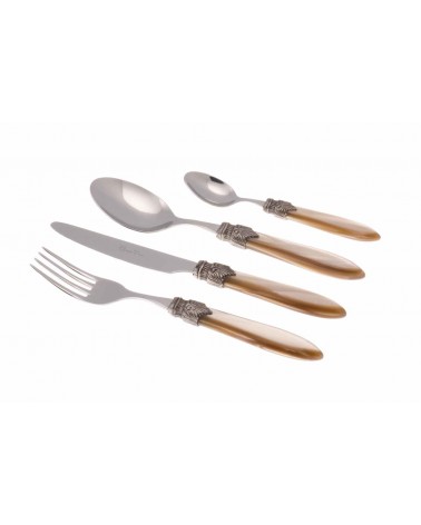 Set 4tlg Tischgedeck Farbiges Perlmuttbesteck Rivadossi - Laura - 