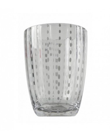 Set mit 6 Stück 300 ml Wasserglas aus Glas mit Punkten und gewellter Oberfläche, Kalahari – Transparent und Weiß - 