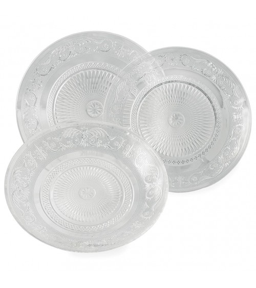 Modern Colored Plate Service 18 pcs in glass, Imperial - Transparent -  - 