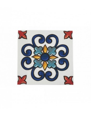 Set 6 Piatti piani quadrato 30 cm in porcellana decorata Espana - Assortito - 