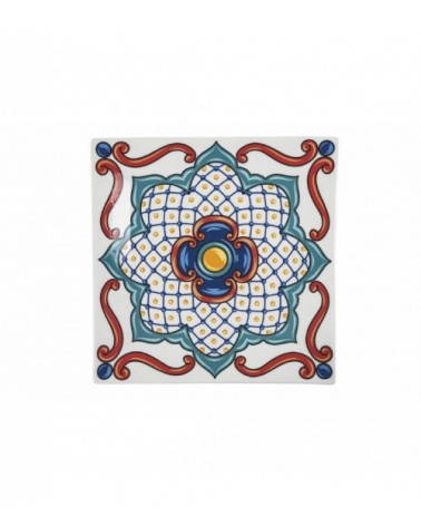 Set 6 Piatti piani quadrato 30 cm in porcellana decorata Espana - Assortito - 