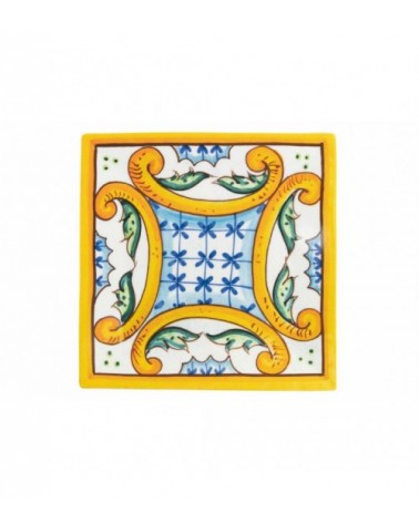 Service d'assiettes colorées modernes 18 pièces en porcelaine et grès en 2 décorations différentes, Amalfi - Multicolore - 