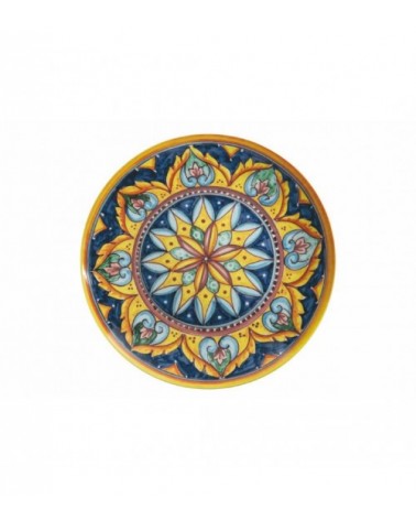 Service d'assiettes colorées modernes 18 pièces en porcelaine et grès en 2 décorations différentes, Amalfi - Multicolore - 