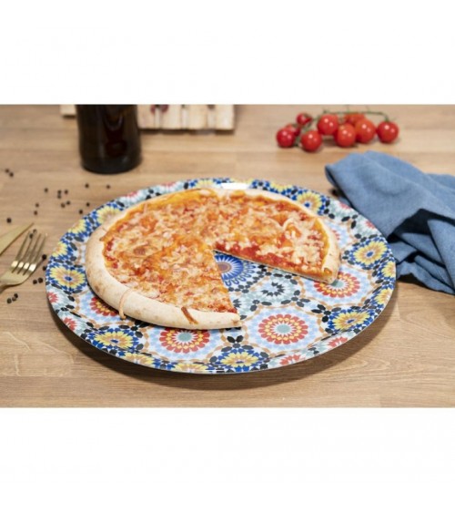 Set 4 Pcs Majolica Porcelain Pizza Plate Ø33 cm - Multicolor -  - 
