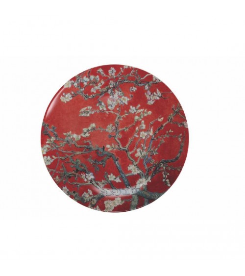 Modernes farbiges Tellerservice 18-tlg. aus Steinzeug und neuem Knochenporzellan Sakura – Rot - 