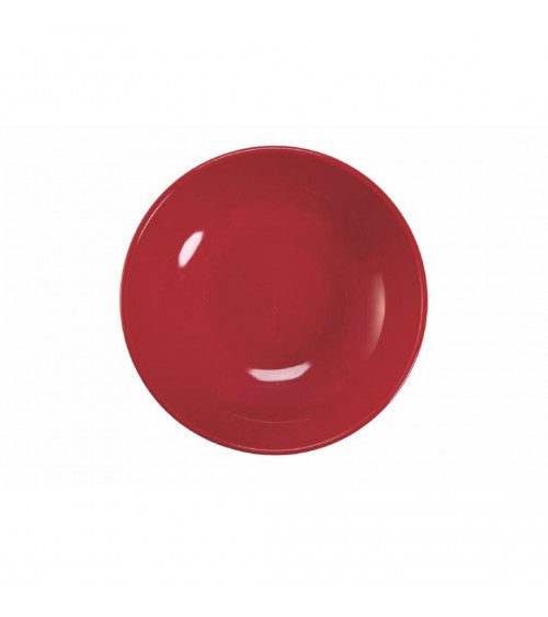 Modernes farbiges Tellerservice 18-tlg. aus Steinzeug und neuem Knochenporzellan Sakura – Rot - 