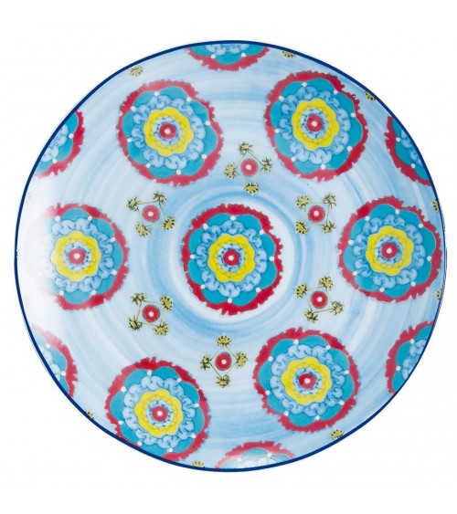 Service d'assiettes colorées modernes 18 pièces en porcelaine et grès, Bazar - Multicolore - 